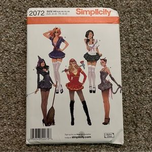 Unopened Simplicity Pattern 2072 Halloween Costume Sexy Dress Cat Witch School